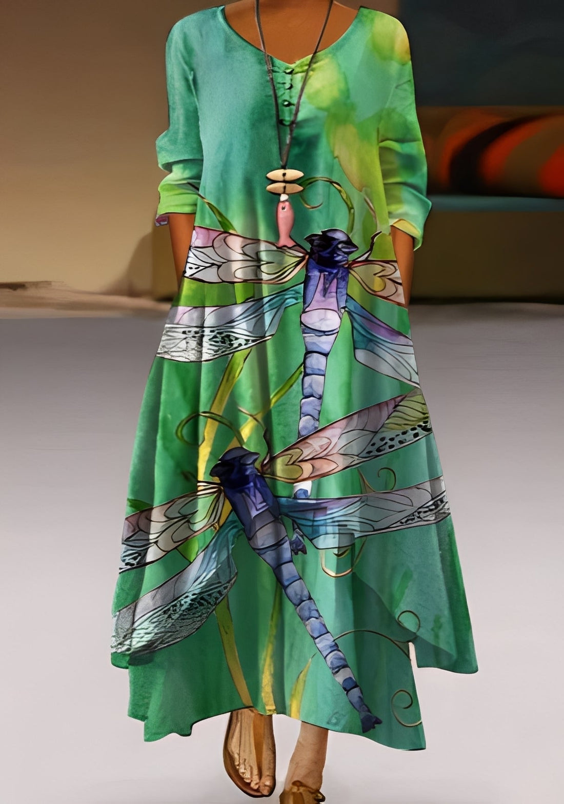 Belle - Robe élégante et ample avec imprimé pour femmes
