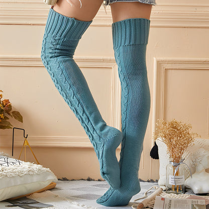 Jillian - Chaussettes longues en laine, élégantes et chaudes pour dames
