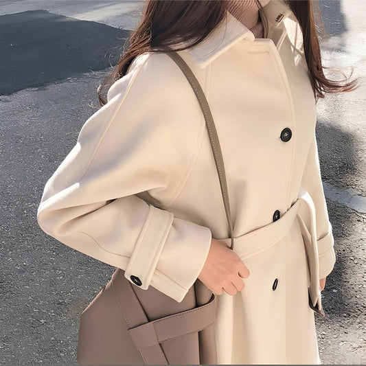 Bethany - Elegant long wool coat for women