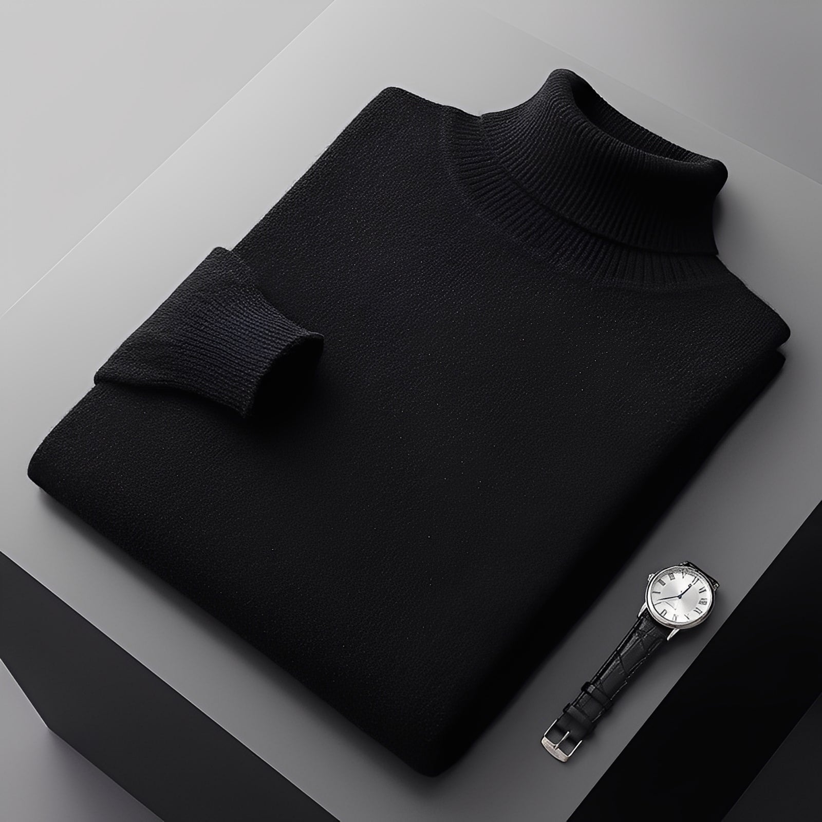 Osborn - Pull à col roulé simple pour hommes