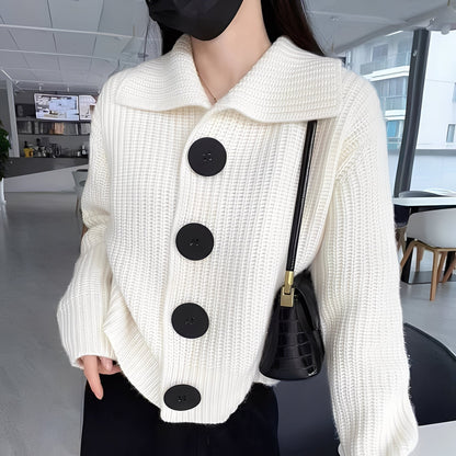 Alannah - Veste en maille tendance avec gros boutons pour femmes