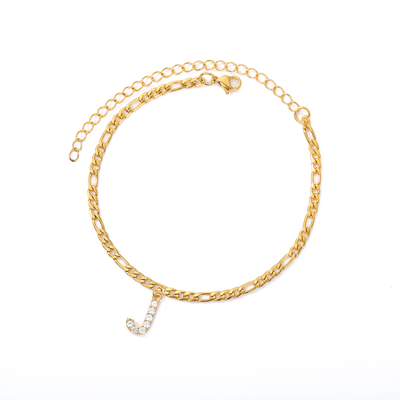 Cheville avec Initiale - Bracelet de cheville avec votre initiale