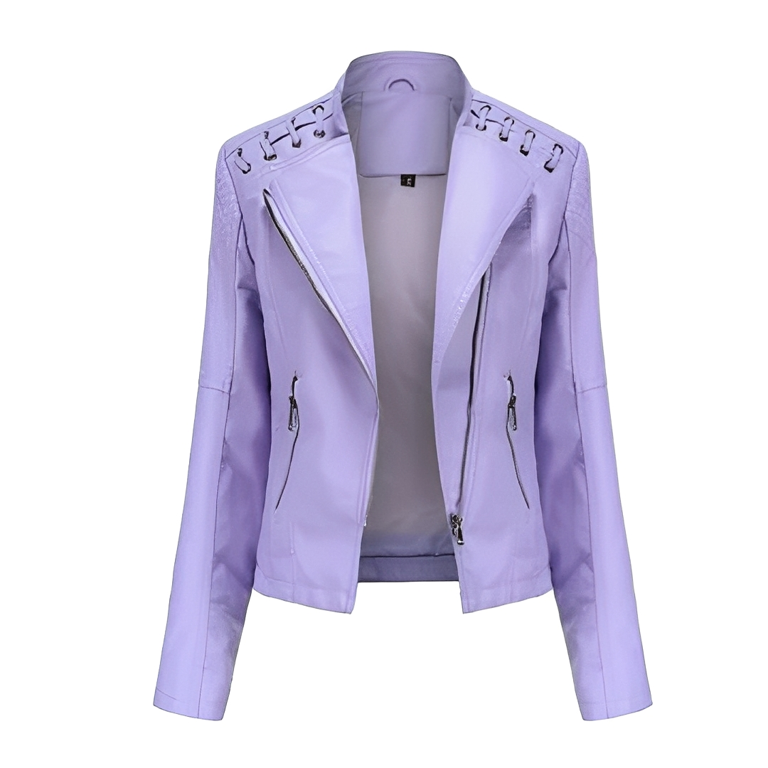 Kortney - Refined leather jacket for women
