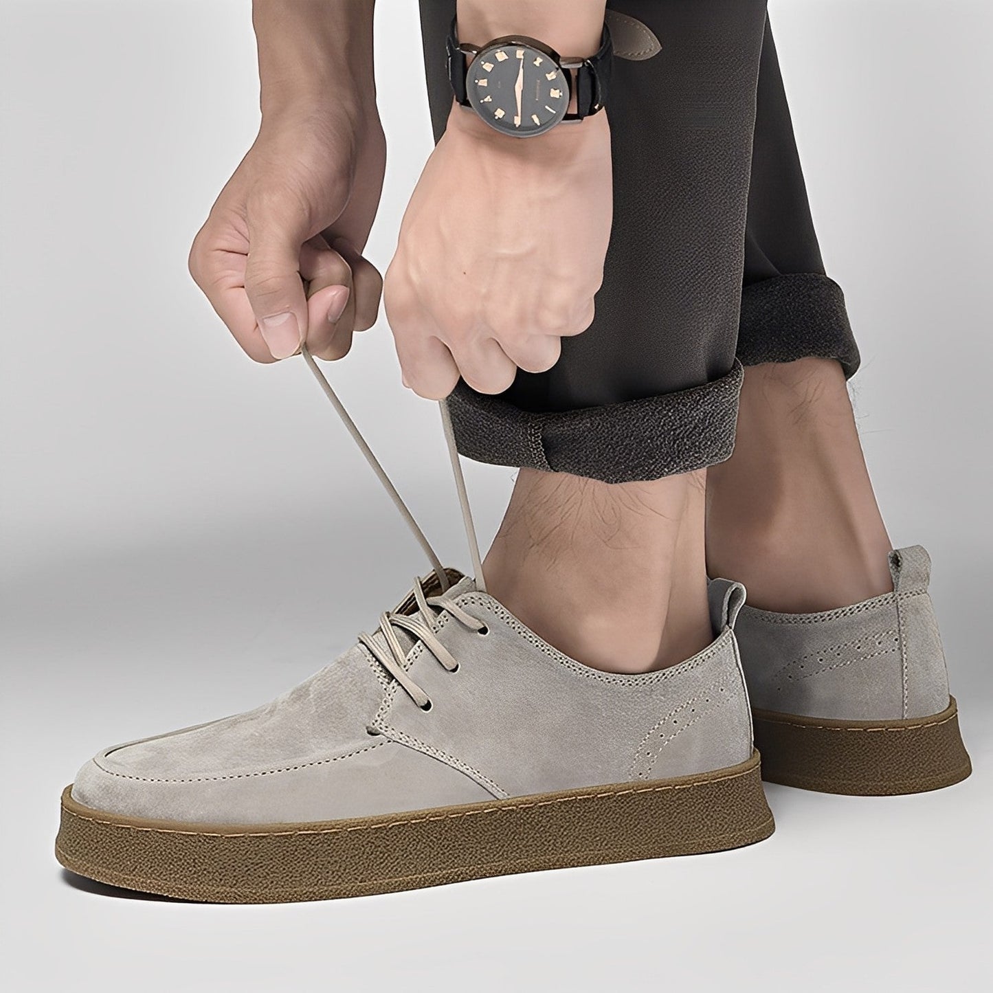Riordan - Chaussures plates élégantes en daim pour hommes