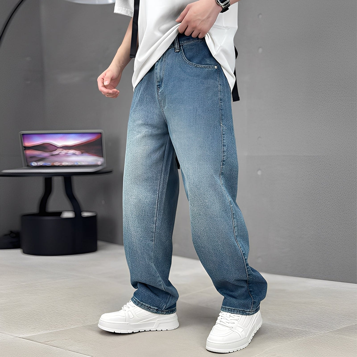 Wendell - Pantalon tendance à jambes larges