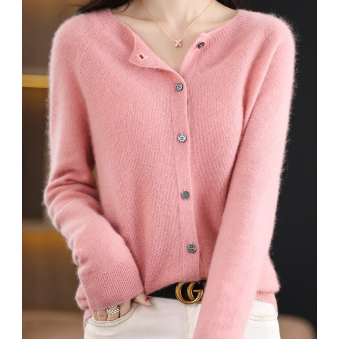Olivia - Cardigan en laine de cachemire soyeuse