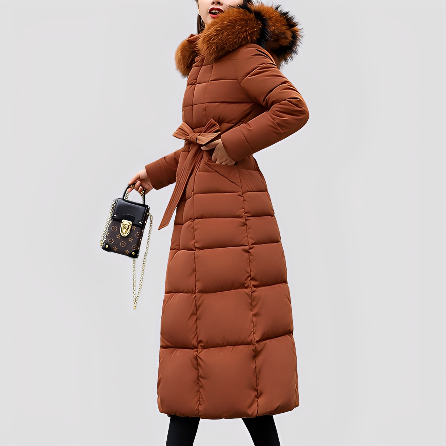 Mollie - Modischer langer gesteppter Mantel für Damen