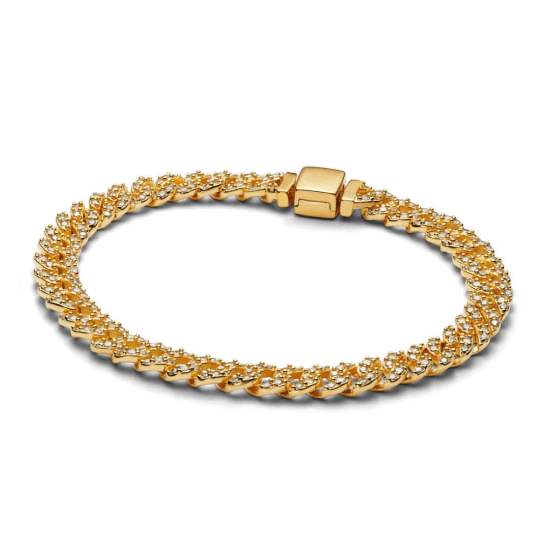 Soraya – Bracelet chaîne cubaine de moissanite or 18K