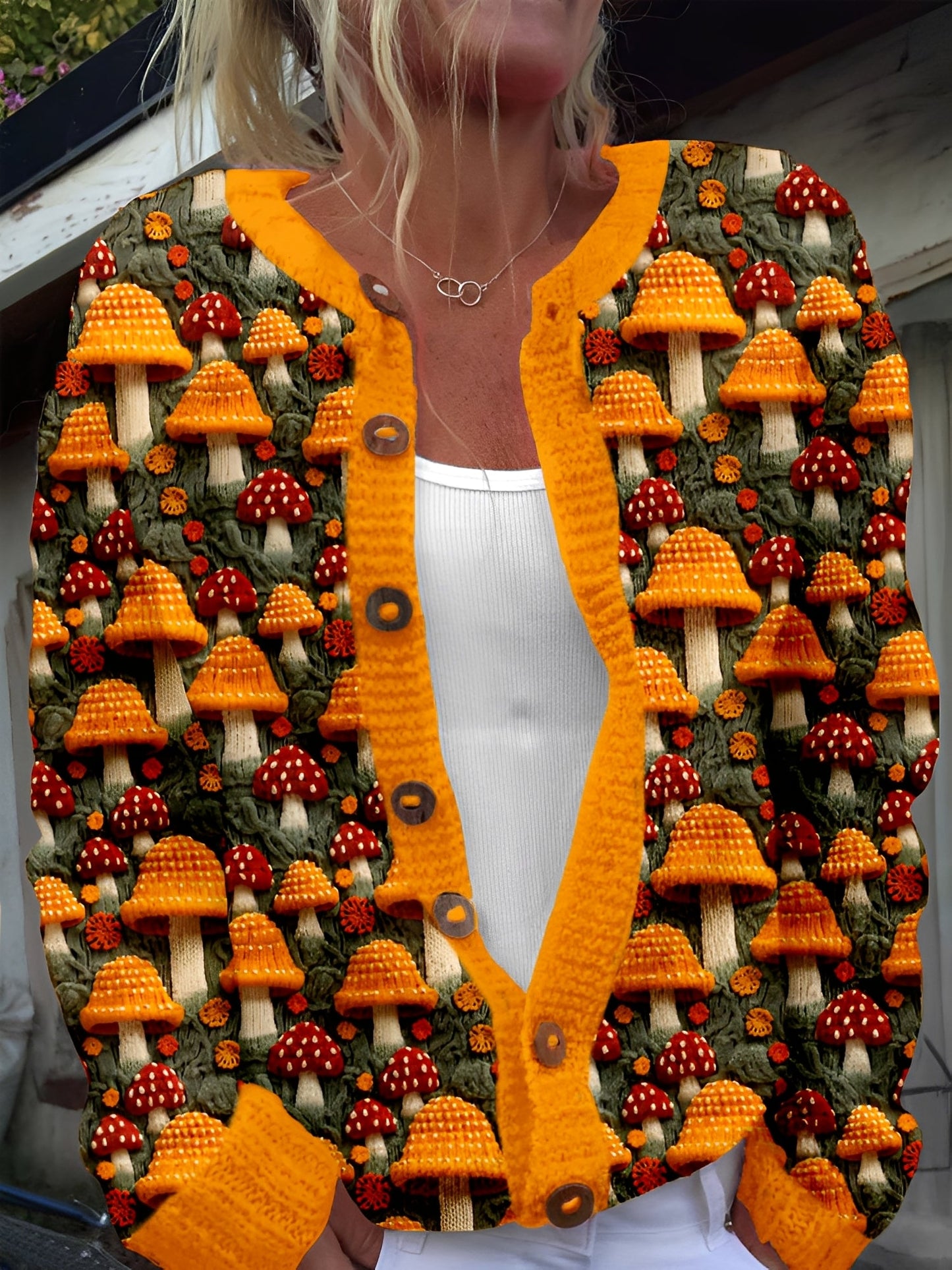 Kandace - Cardigan tendance avec motif floral pour femmes