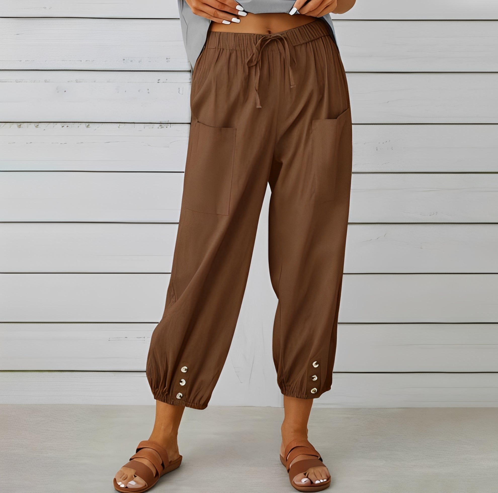 Christa - Pantalon décontracté, ample et raccourci pour femmes