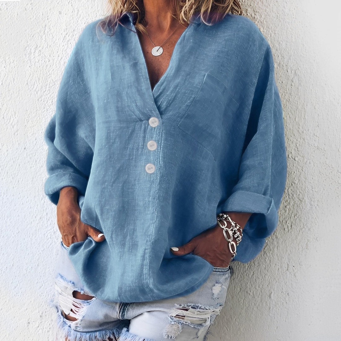 Sandra - Chemise décontractée à manches longues pour femmes