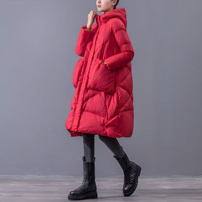 Ronnette - Manteau décontracté à capuche avec grandes poches pour femmes
