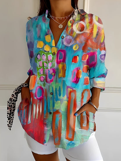 Jessica - Elegant blouse with floral pattern for women