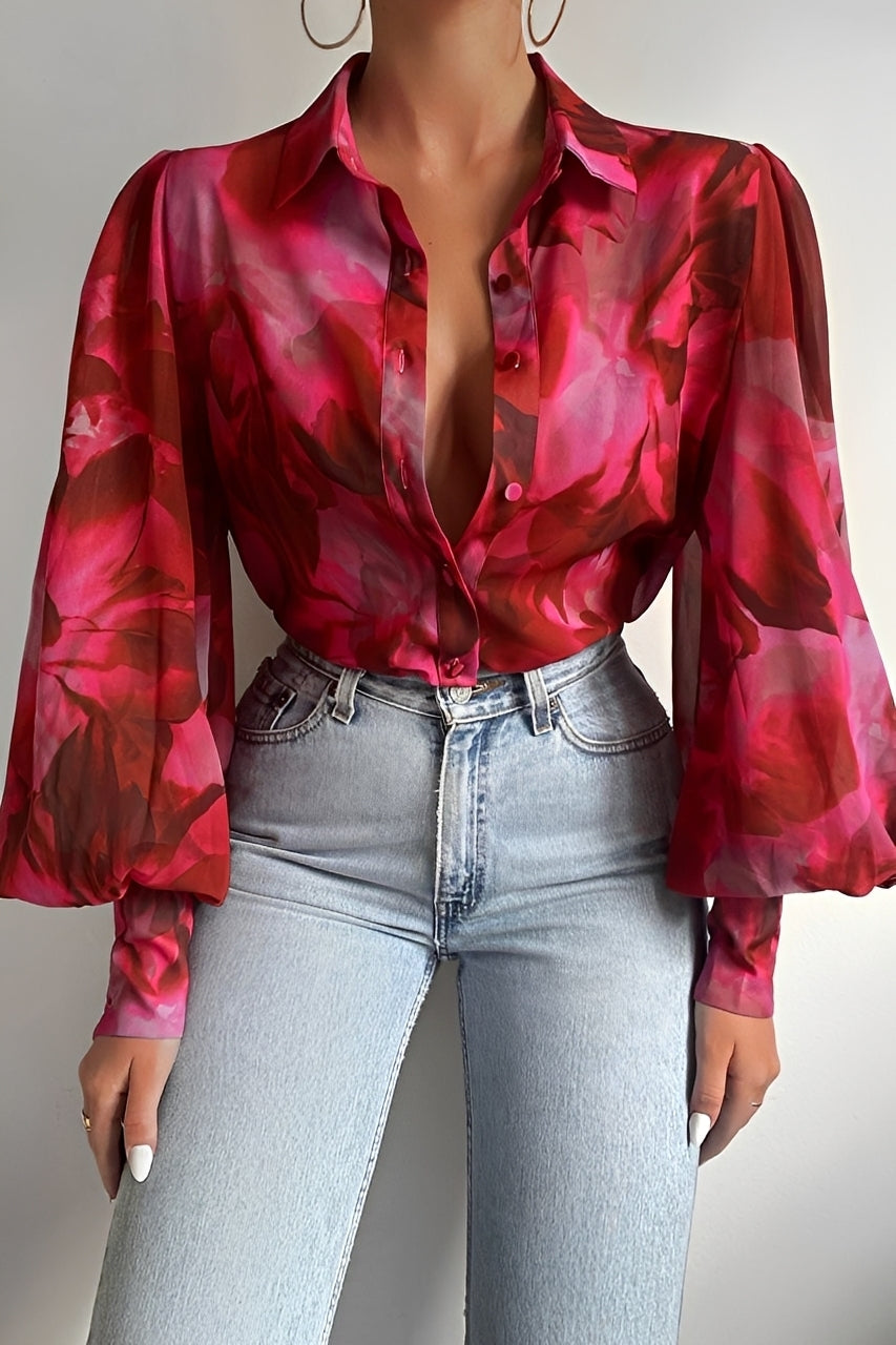 Carla - Blouse élégante à manches lanternes pour femmes
