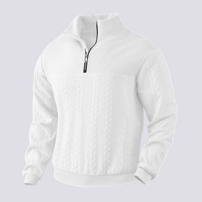 Benjamin - Modern pullover with quarter zipper for men