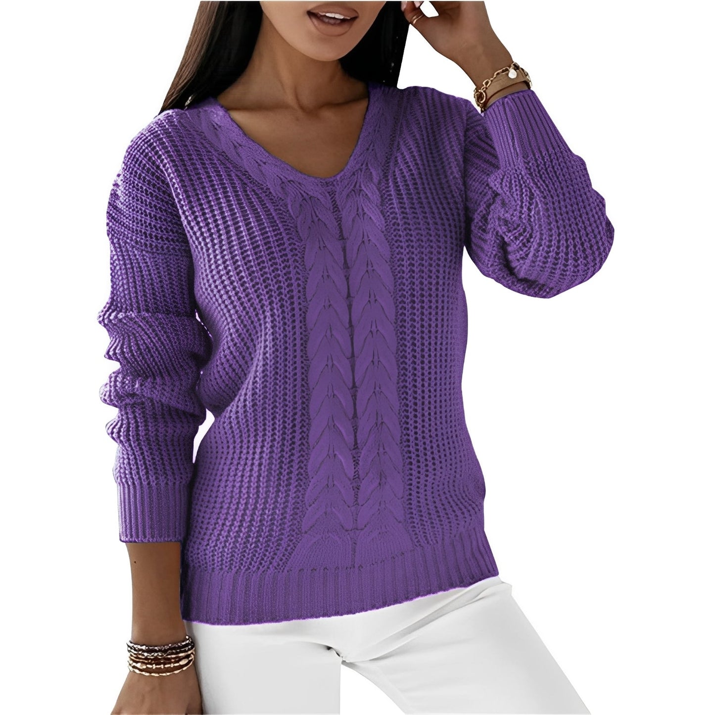 Georgia - Elegant women's sweater with V-neck