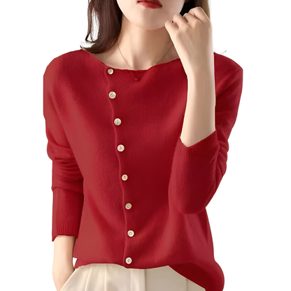 Joann - Elegant and light sweater with buttons for women