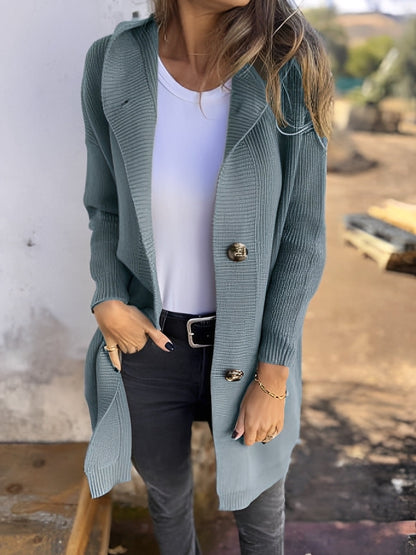 Suzanna - Long cardigan à capuche pour femmes