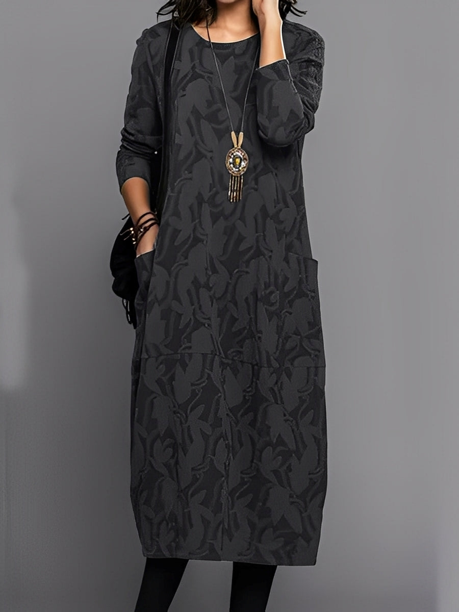 Kadence - Robe chic à manches longues avec motif pour femmes