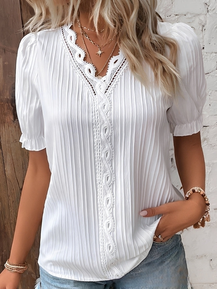 Kristina - Blouse élégante avec col en V pour femmes
