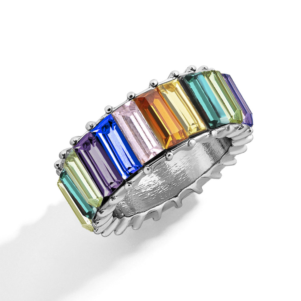 Naya – Bague géométrique moderne en alliage coloré