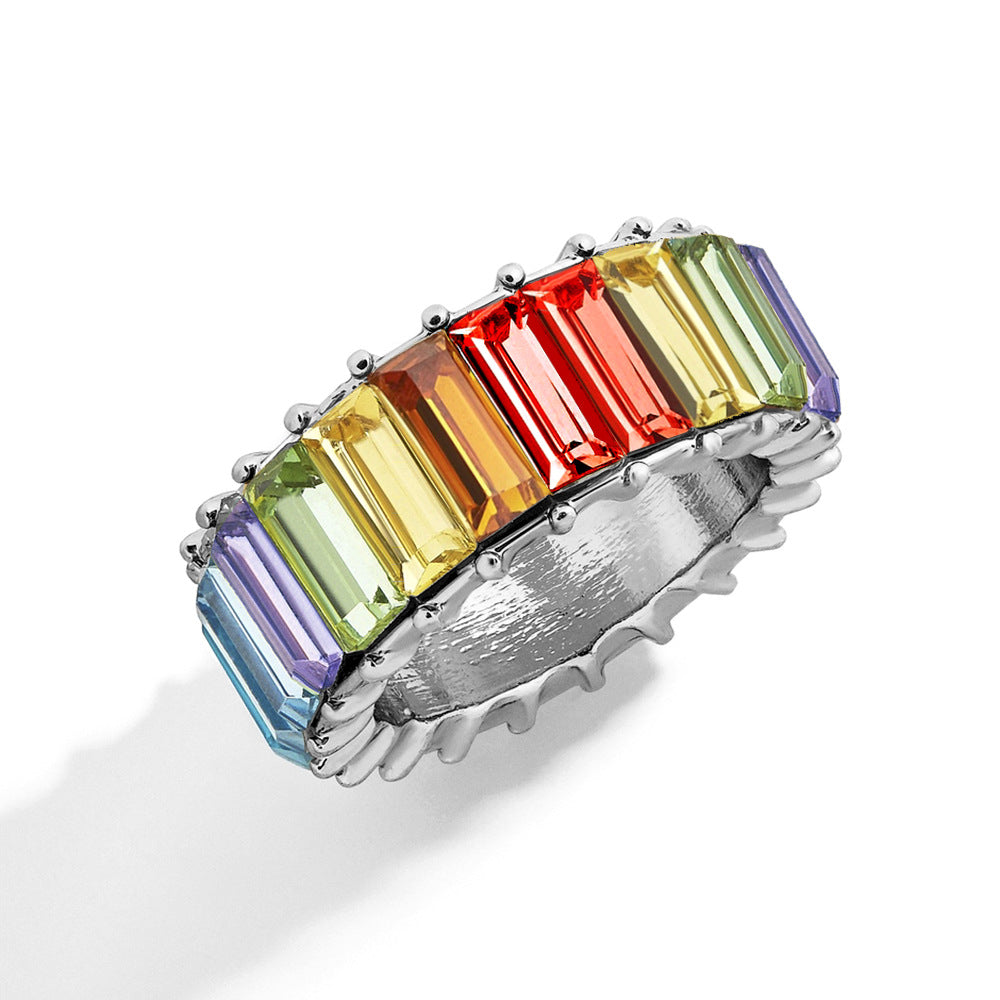 Naya – Bague géométrique moderne en alliage coloré