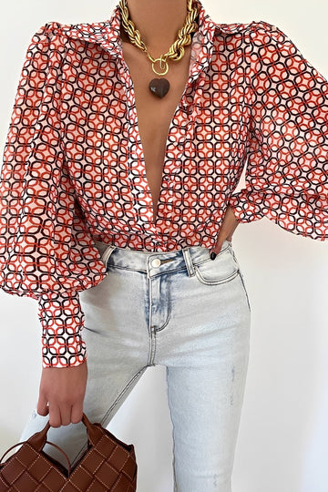 Carla - Blouse élégante à manches lanternes pour femmes