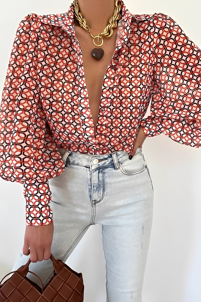 Carla - Blouse élégante à manches lanternes pour femmes