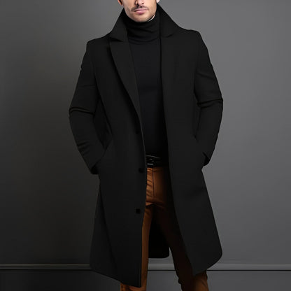 Zackary - Manteau décontracté mi-long en laine pour homme