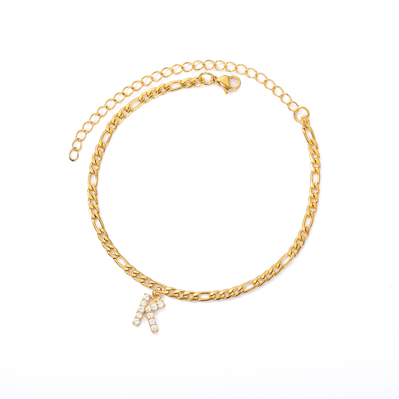 Cheville avec Initiale - Bracelet de cheville avec votre initiale