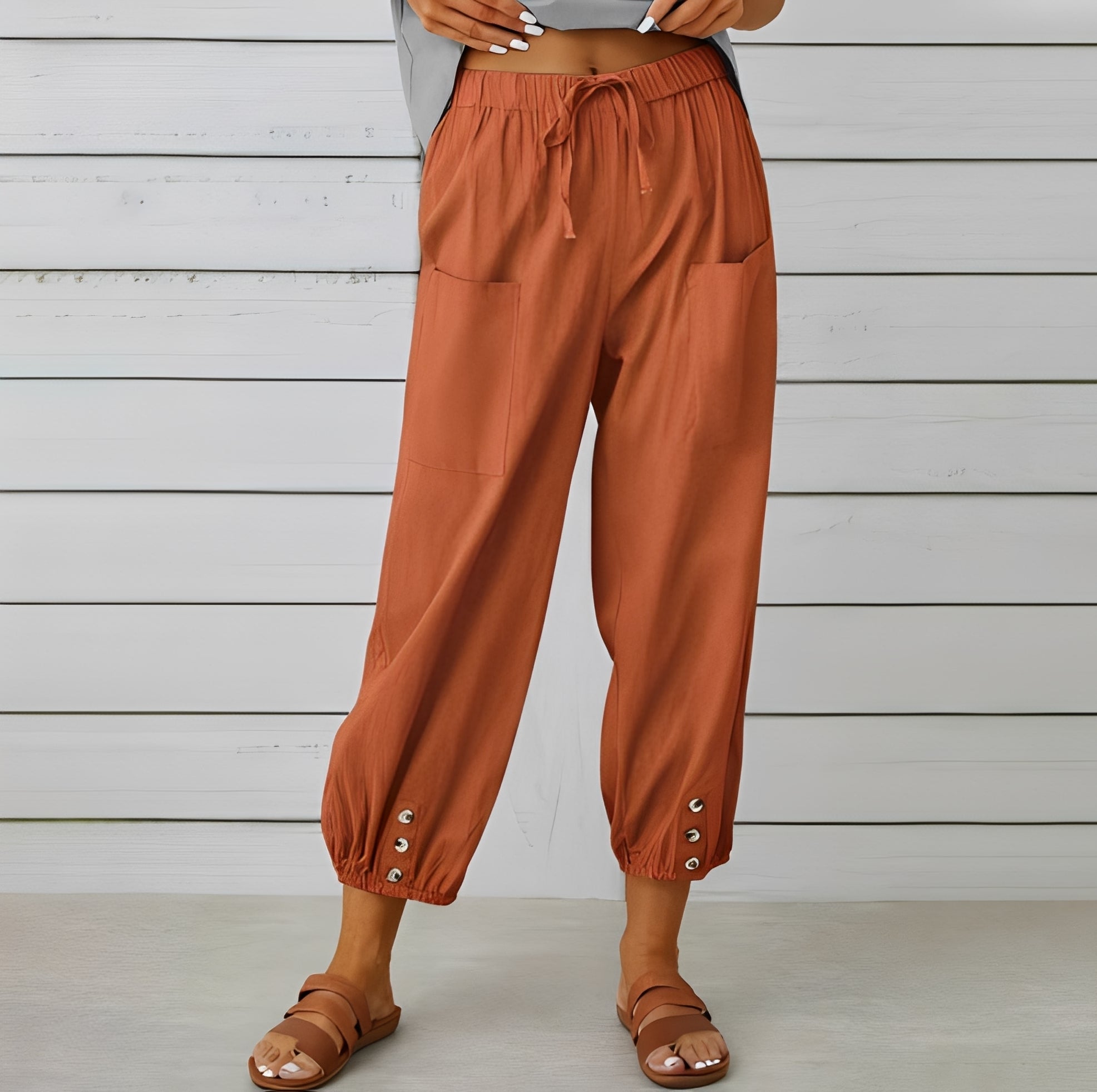 Christa - Pantalon décontracté, ample et raccourci pour femmes