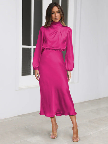 Danica - Robe élégante à manches longues pour femmes avec col halter