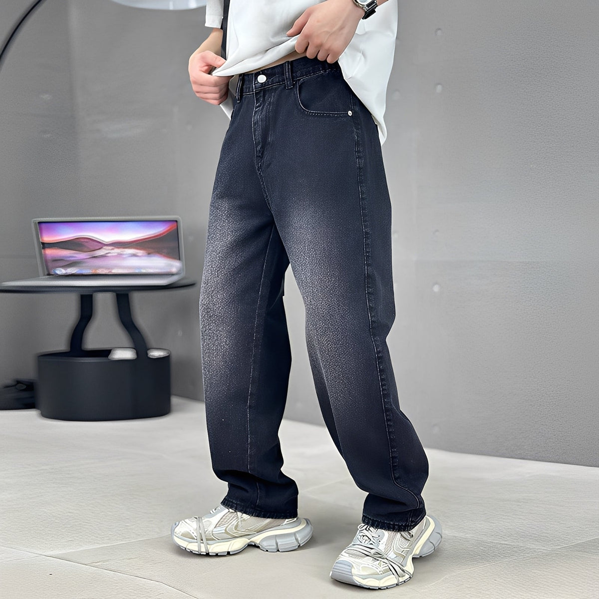 Wendell - Pantalon tendance à jambes larges