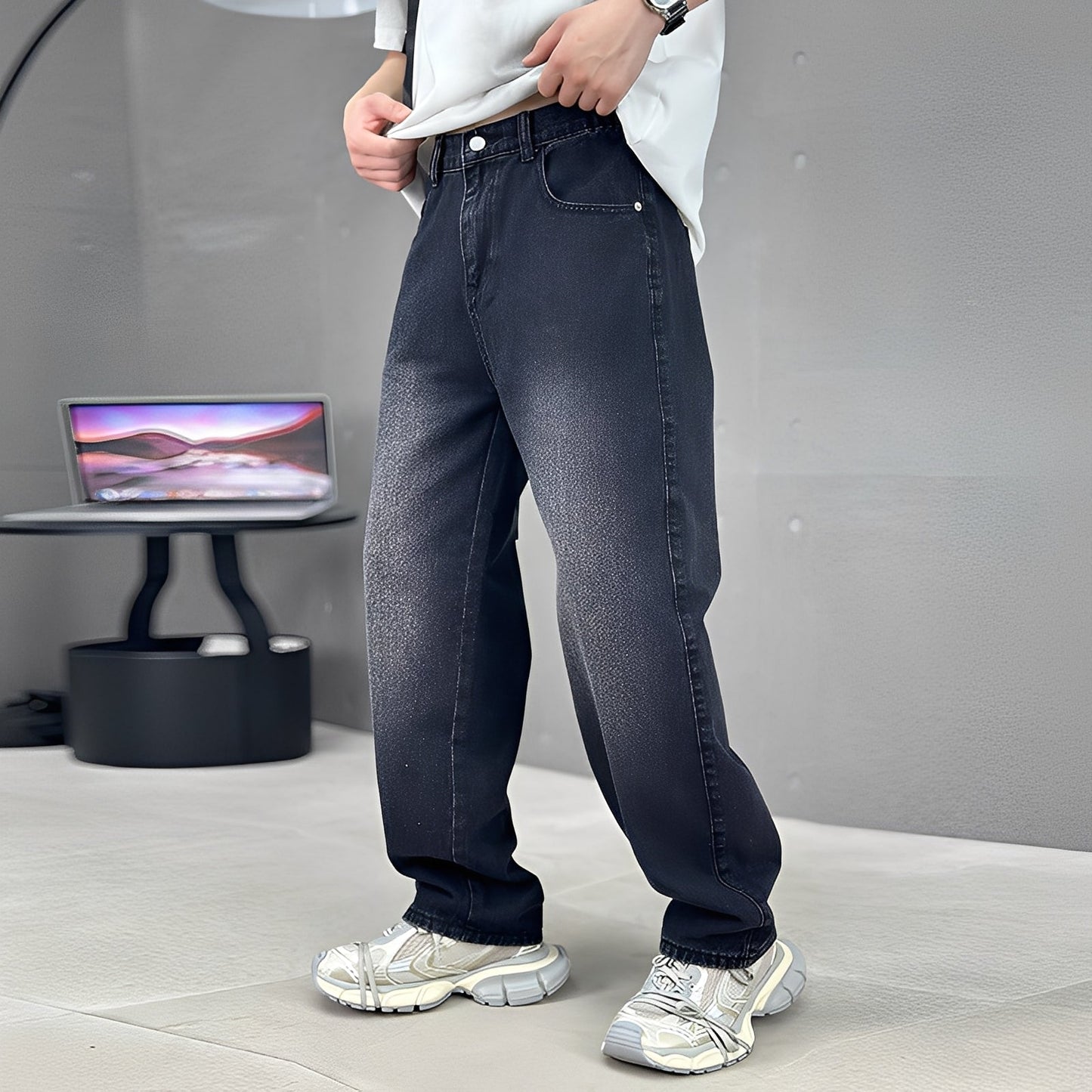 Wendell - Jeans chics à jambe ample pour hommes