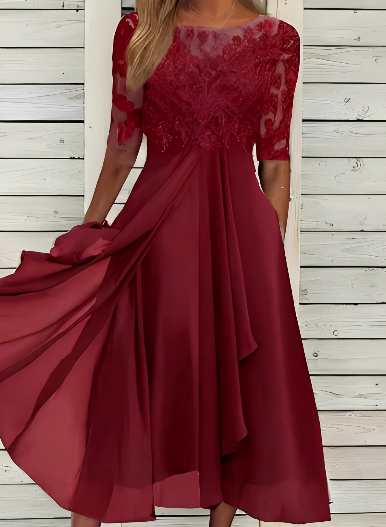 Lena – Robe midi pour femmes – Confortable et élégante