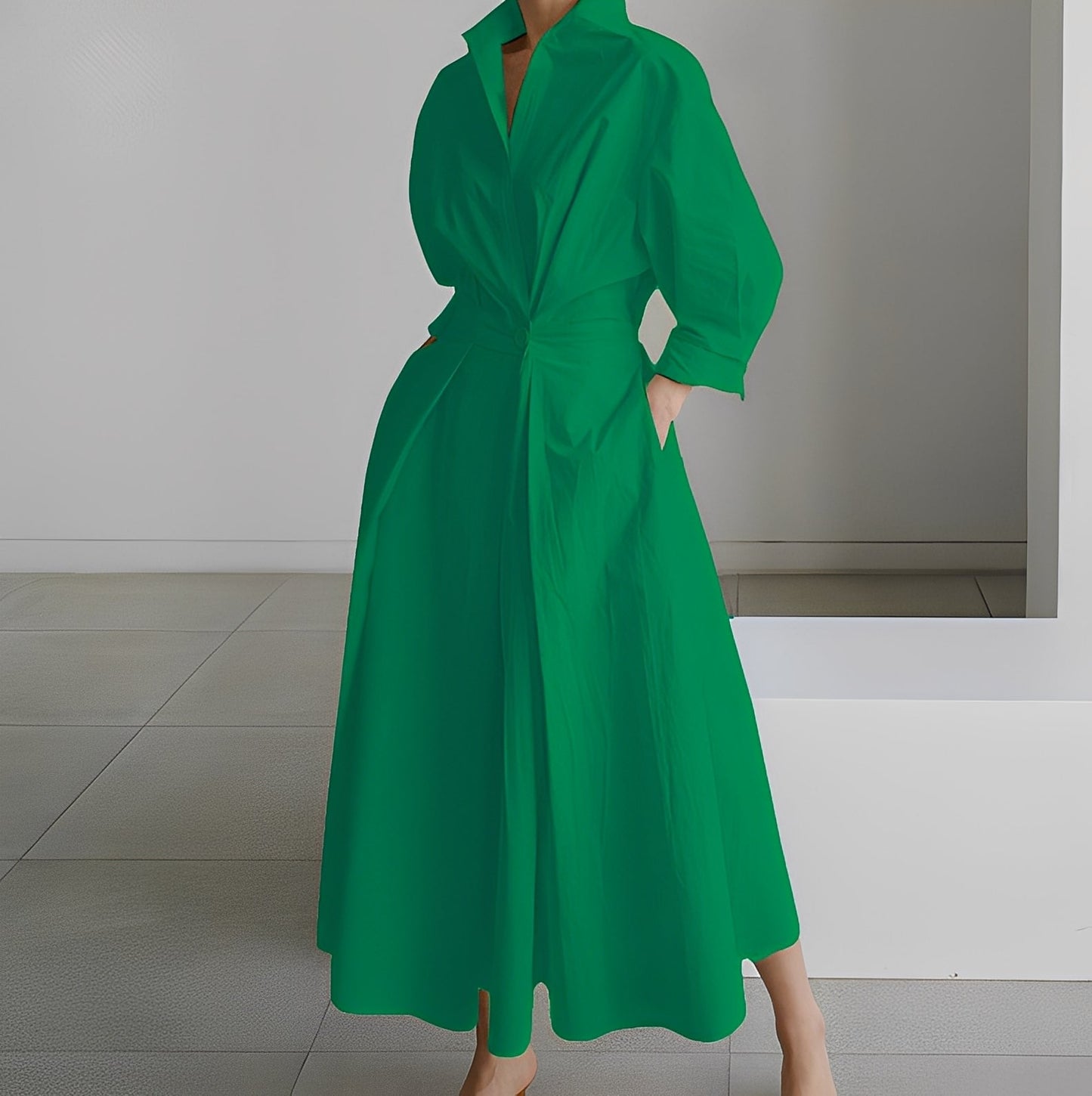 Lavina - Robe large à manches longues avec poches pour femmes