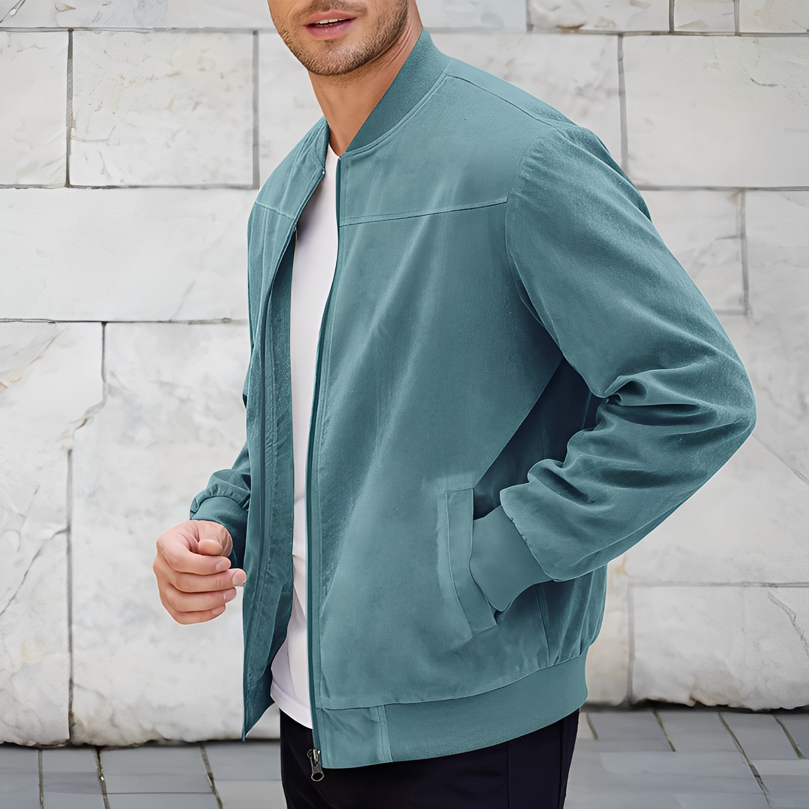 Easton - Blouson en daim pour hommes, classique et chic