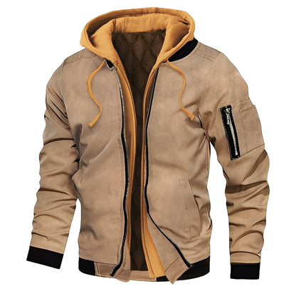 Cedric - Elegant bomber jacket with hood for men