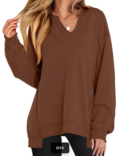 Maggie - Casual striped pullover with V-neck for women