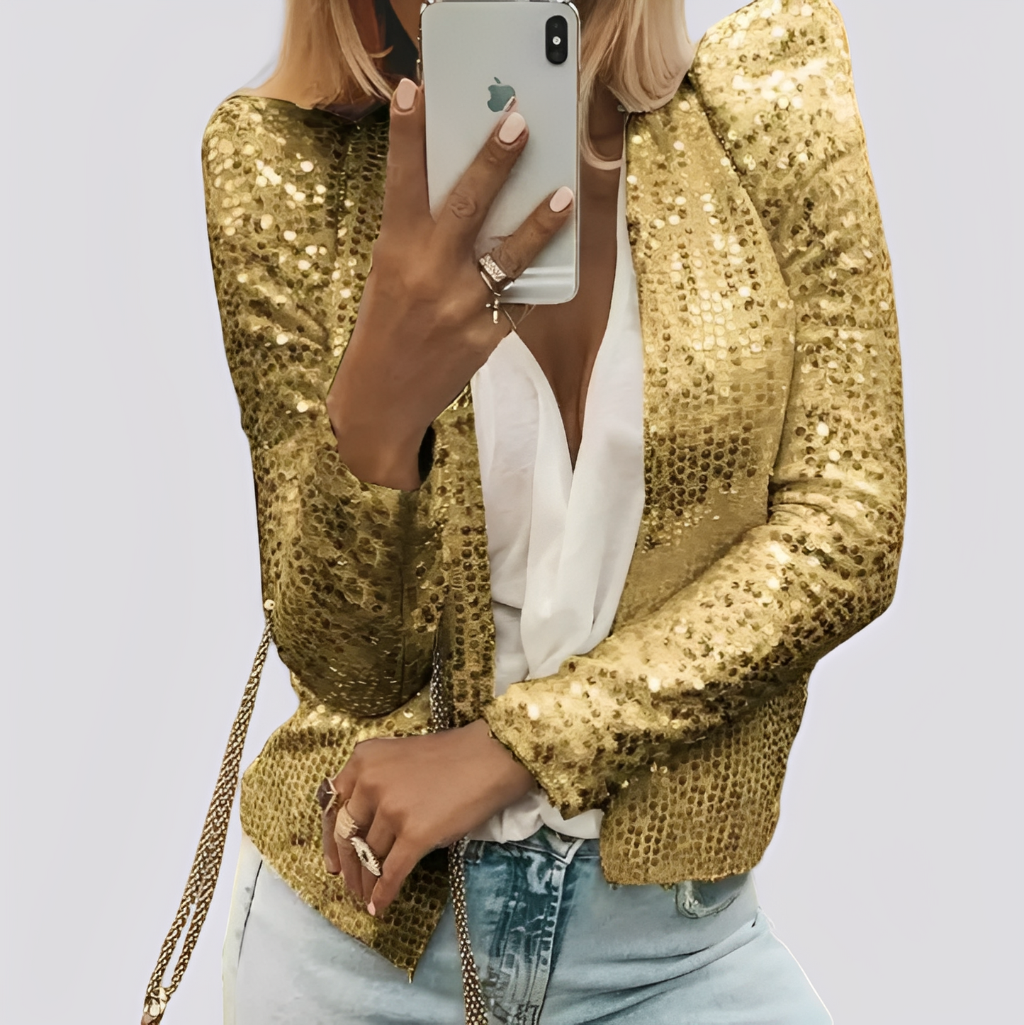 Isabelle - Elegant short jacket with sequins for women