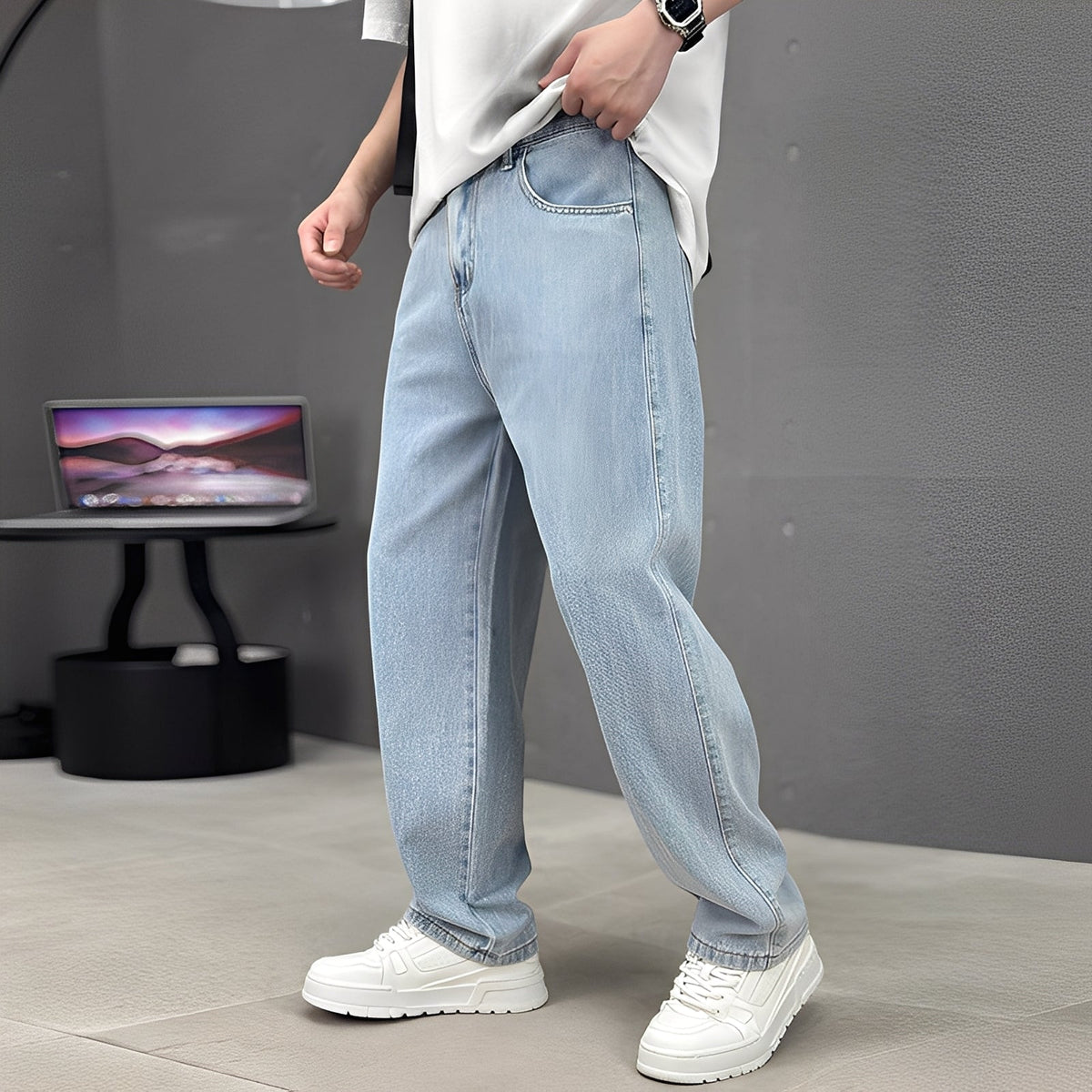 Wendell - Pantalon tendance à jambes larges