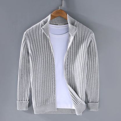 Jeffrey - Cardigan moderne avec fermeture éclair pour hommes