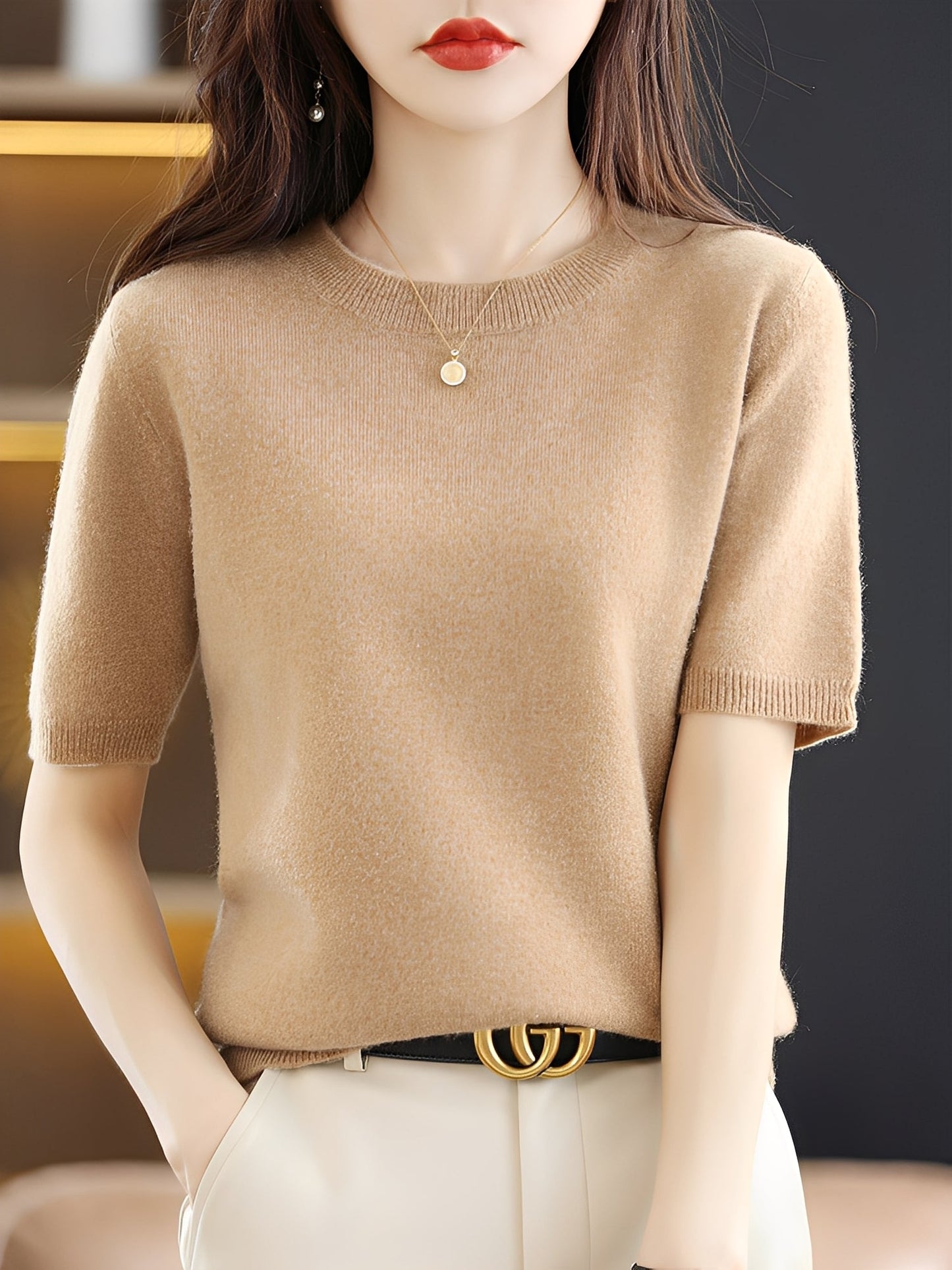 Blandine - Short-sleeved sweater for women