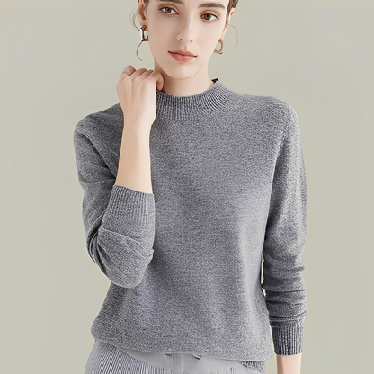Martine - Wool sweaters with a fitted cut and high collar for women