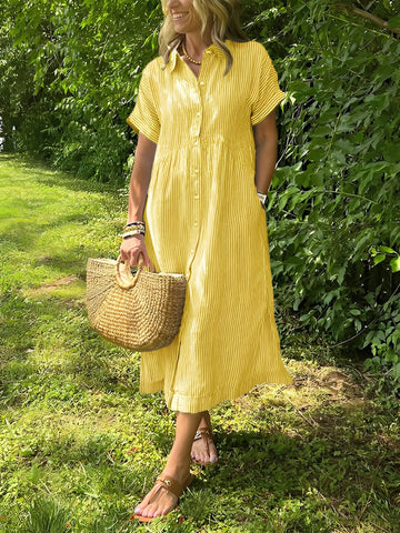 Alana - Robe-chemise rayée décontractée pour femmes