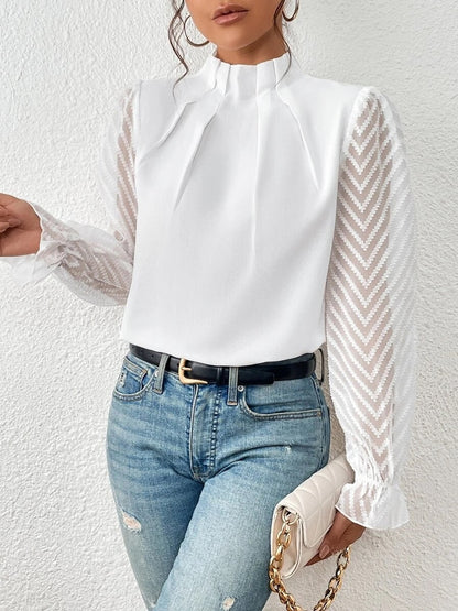 Cassandra - Blouse en tissu léger à manches longues pour femmes