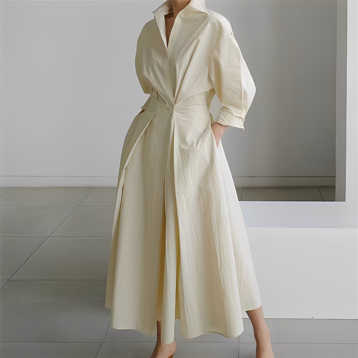Lavina - Robe large à manches longues avec poches pour femmes