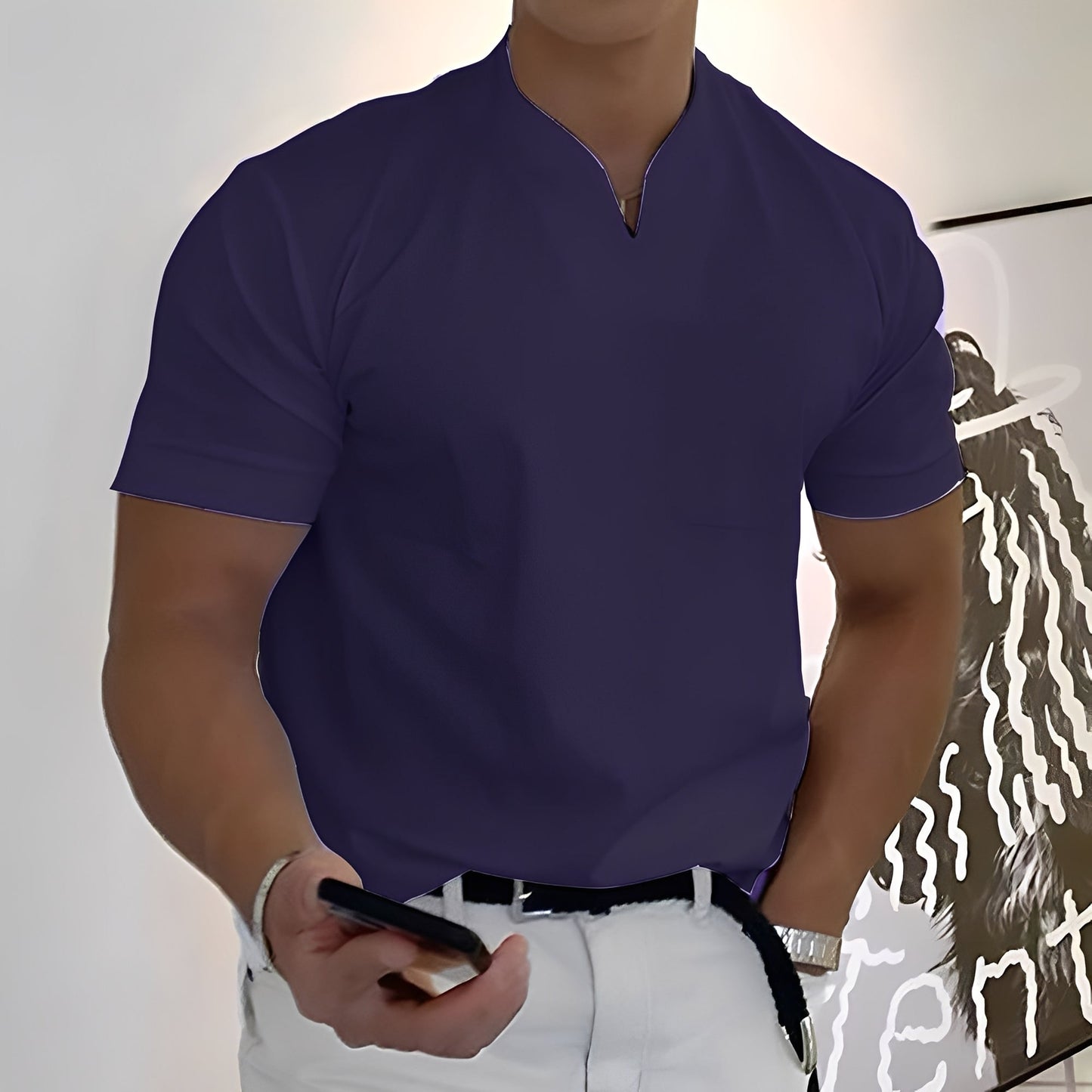 Dylan - Chemise ajustée à manches courtes pour homme