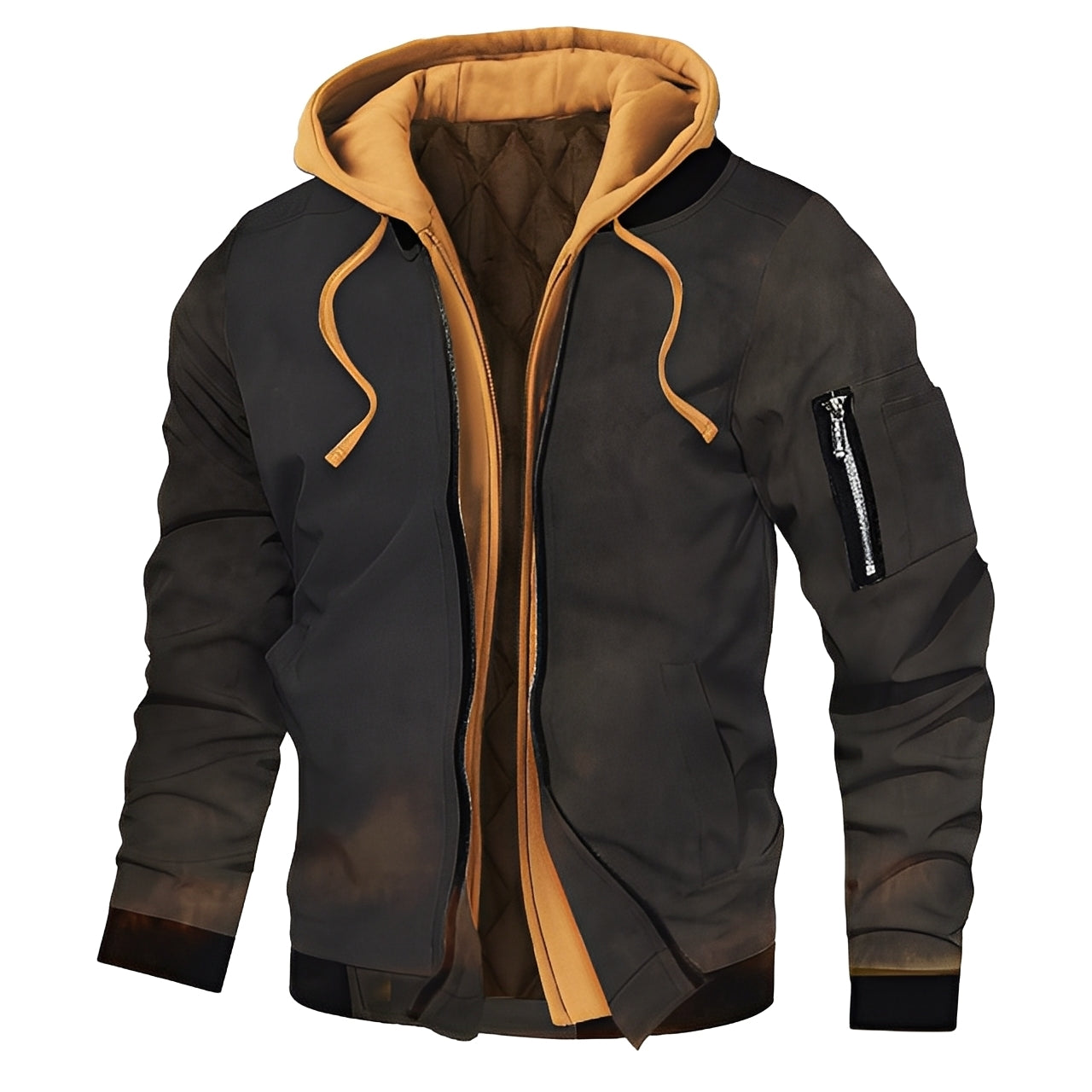 Cedric - Elegant bomber jacket with hood for men