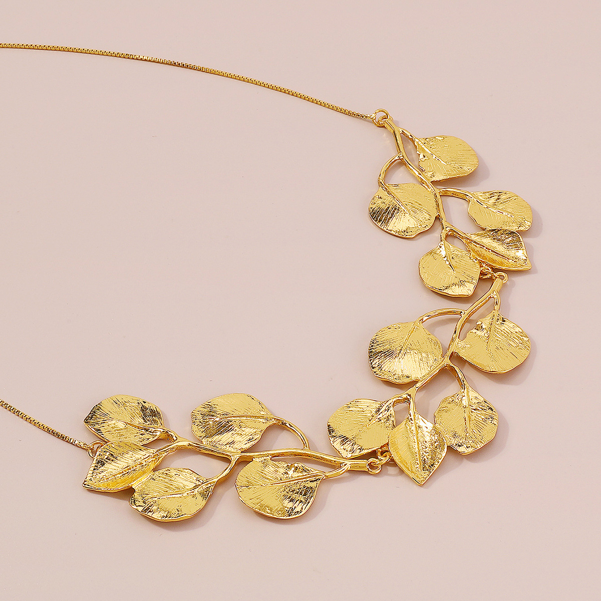 Golden Leaf - Collier de feuille de figuier vintage
